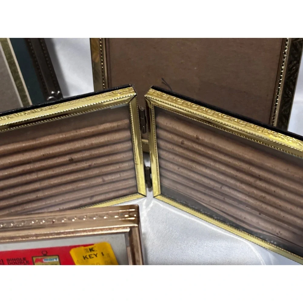 Vintage Photo Frame Lot Gold Tone & Pewter Ornate Variety Frame Set 6 Pieces